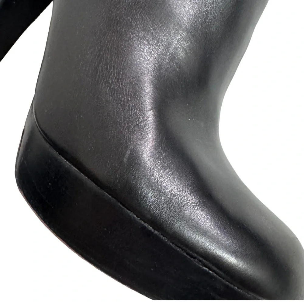 Michael Kors Lesly Black Leather Platform Boots 9 - Picture 9 of 12